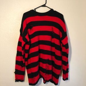 Black and Red Striped Sweater
